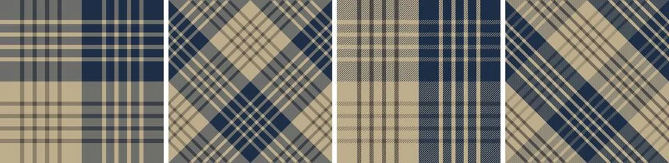 Plaid pattern set seamless tartan check plaid for skirt, tablecloth, blanket Illustrazione stock
