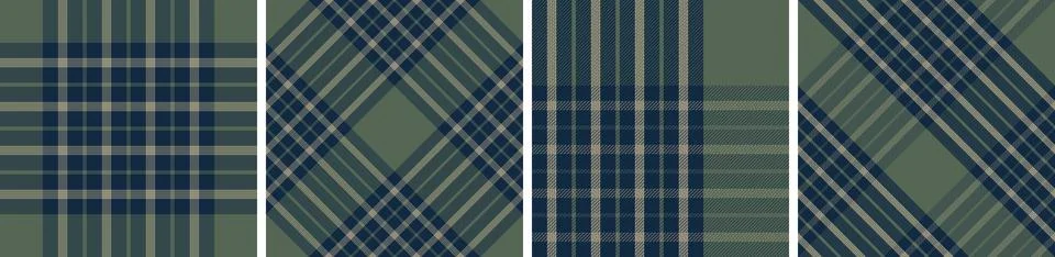Plaid pattern set seamless tartan check plaid for skirt, tablecloth Stock Illustration