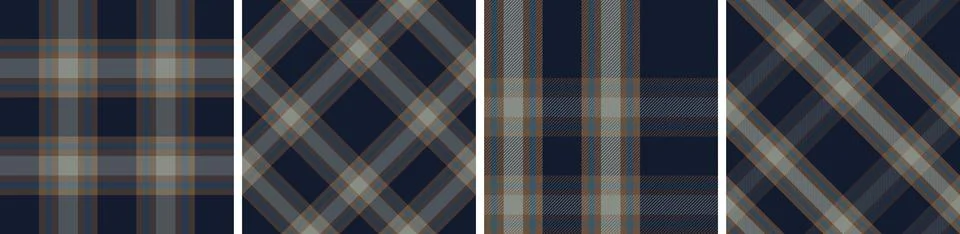 Plaid pattern set seamless tartan check plaid for skirt, tablecloth, blanket Stock Illustration