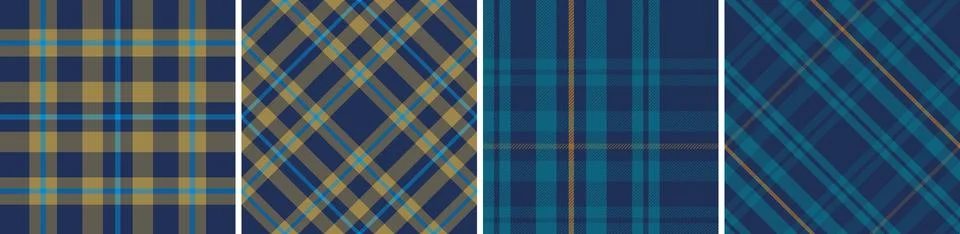 Plaid pattern set seamless tartan check plaid for skirt, tablecloth Illustrazione stock
