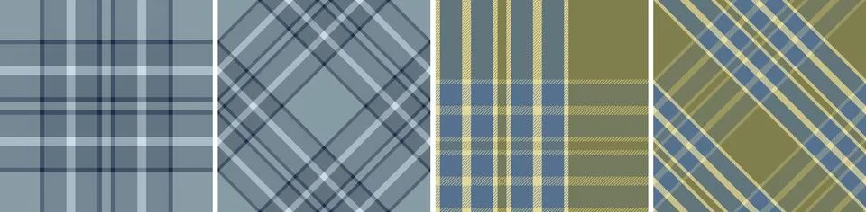 Plaid pattern set seamless tartan check plaid for skirt, tablecloth Stock Illustration