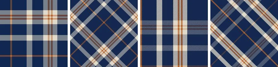 Plaid pattern set seamless tartan check plaid for skirt, tablecloth, blanket Stock Illustration