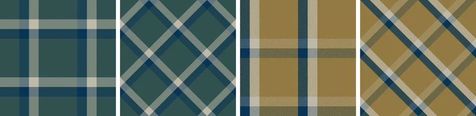 Plaid pattern set seamless tartan check plaid for skirt, tablecloth, blanket Illustrazione stock