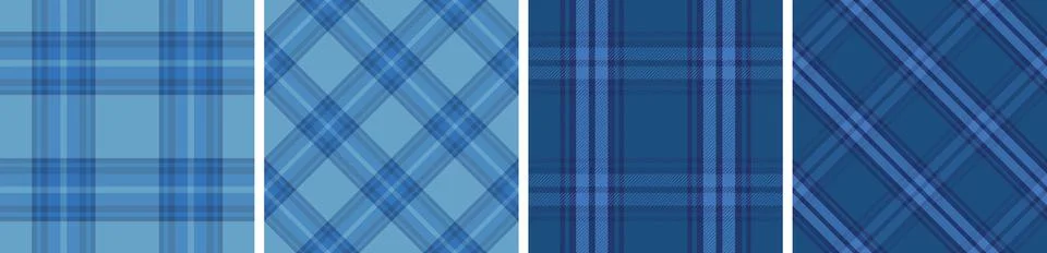 Plaid pattern set seamless tartan check plaid for skirt, tablecloth, blanket Illustrazione stock