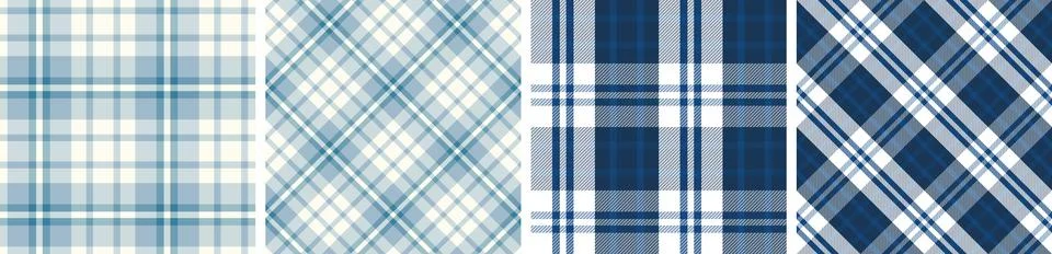 Plaid pattern set seamless tartan check plaid for skirt, tablecloth, blanket Stock Illustration