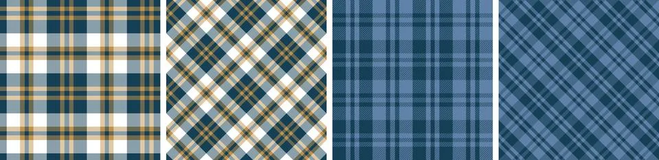 Plaid pattern set seamless tartan check plaid for skirt, tablecloth Stock Illustration