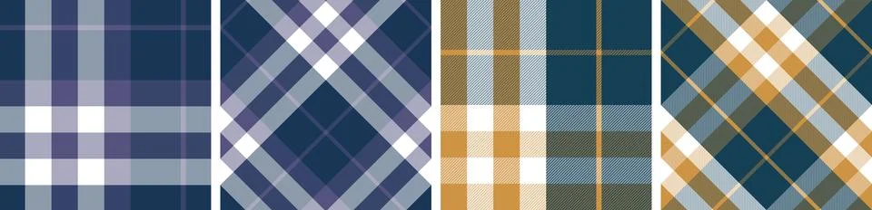 Plaid pattern set seamless tartan check plaid for skirt, tablecloth, blanket 스톡 일러스트