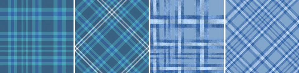 Plaid pattern set seamless tartan check plaid for skirt, tablecloth, blanket Stock Illustration