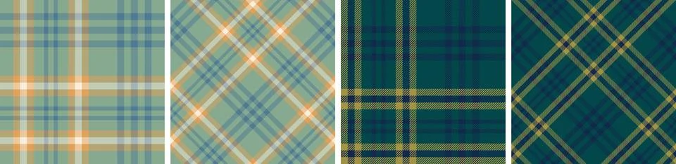 Plaid pattern set seamless tartan check plaid for skirt, tablecloth, blanket Stock Illustration