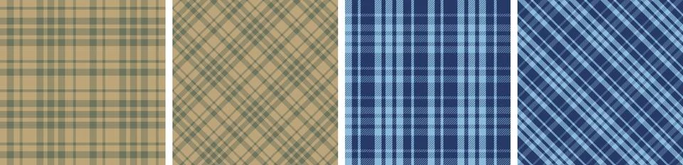 Plaid pattern set seamless tartan check plaid for skirt, tablecloth Illustrazione stock