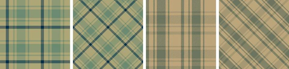 Plaid pattern set seamless tartan check plaid for skirt, tablecloth, blanket Stock Illustration