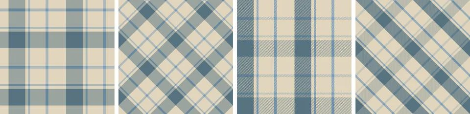 Plaid pattern set seamless tartan check plaid for skirt, tablecloth, blanket Stock Illustration