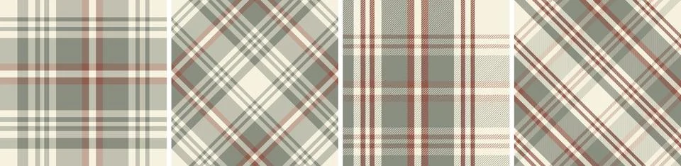 Plaid pattern set seamless tartan check plaid for skirt, tablecloth, blanket Illustrazione stock