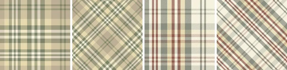 Plaid pattern set seamless tartan check plaid for skirt, tablecloth 스톡 일러스트