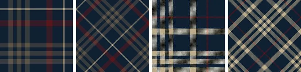Plaid pattern set seamless tartan check plaid for skirt, tablecloth, blanket Stock Illustration