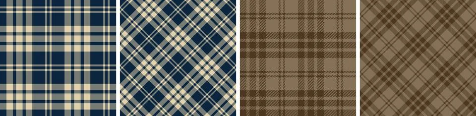 Plaid pattern set seamless tartan check plaid for skirt 스톡 일러스트