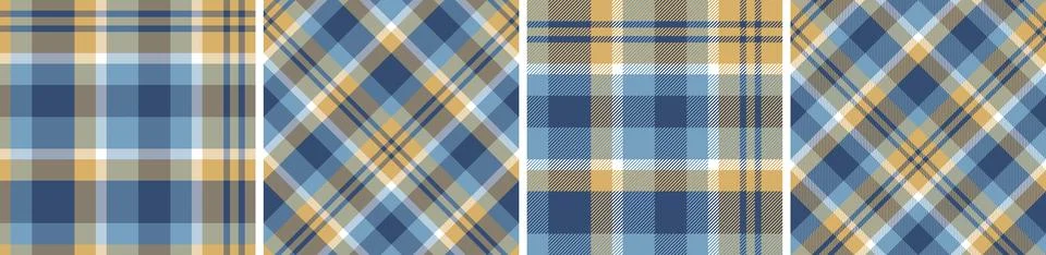 Plaid pattern set seamless tartan check plaid for skirt, tablecloth 스톡 일러스트