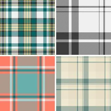 Plaid pattern set for small sewing studios, atelier collections, and exclusiv Illustrazione stock