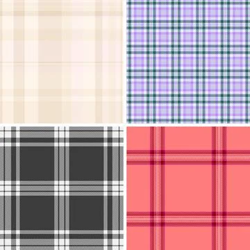 Plaid pattern set for small sewing studios and bespoke fashion. Seamless vect Stock Illustration