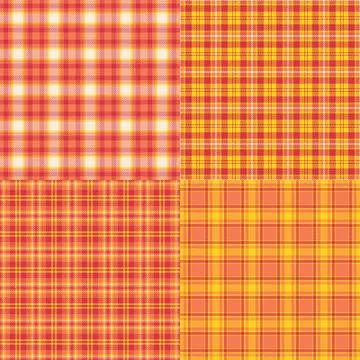 Plaid pattern set for small sewing businesses and bespoke designs. Seamless v Illustrazione stock