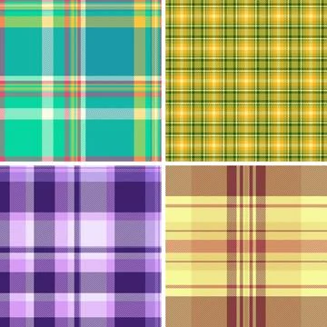 Plaid pattern set for social media stories and highlights. Seamless repeats m Illustrazione stock