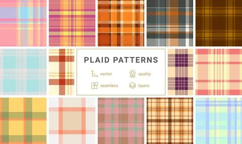 Plaid pattern set tailored for cardigans. Seamless repeats add warmth and s.. 스톡 일러스트