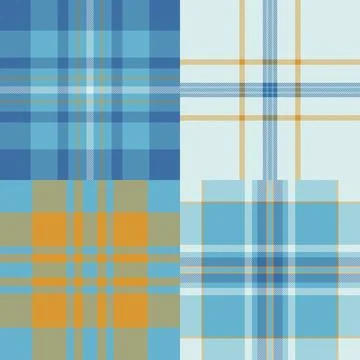 Plaid pattern set tailored for Christmas wreaths. Seamless repeats enhance .. Stock Illustration