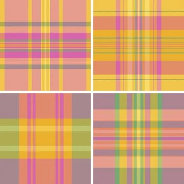 Plaid pattern set tailored for digital product mockups. Vector tartan texture Stock Illustration
