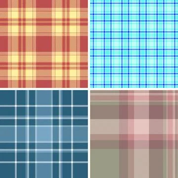 Plaid pattern set tailored for festive wall art. Seamless repeats bring tradi 스톡 일러스트