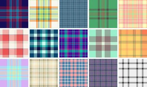 Plaid pattern set tailored for festive wall art. Seamless repeats bring tra.. Stock Illustration