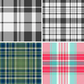 Plaid pattern set tailored for planner covers and inserts. Classic tartan pat Stock Illustration