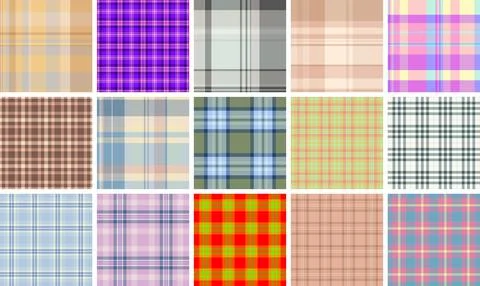 Plaid pattern set tailored for planner covers and inserts. Classic tartan pat Stock Illustration