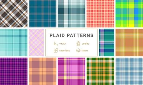 Plaid pattern set for warm weather fashion. Perfect for layering, vacation ou Stock Illustration