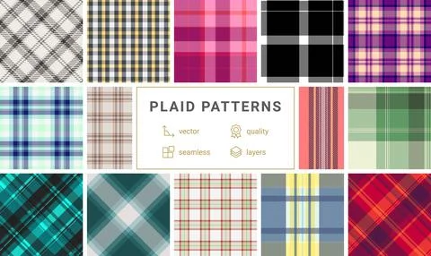 Plaid pattern set for warm weather fashion. Perfect for layering, vacation ou Stock Illustration