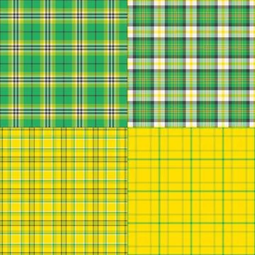 Plaid pattern set for website footers and sidebars. Seamless repeats create m Stock Illustration