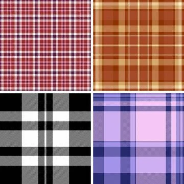 Plaid pattern set for website footers and sidebars. Seamless repeats create m Stock Illustration