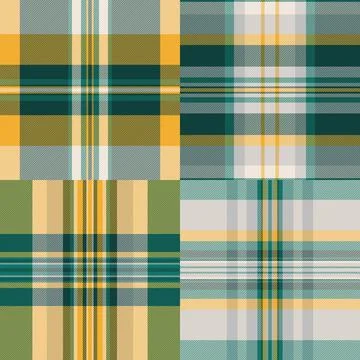 Plaid pattern set for winter apparel and accessories. Tartan textures elevate Stockillustratie