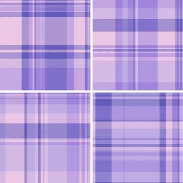 Plaid pattern set for women's relaxed wardrobe. Seamless vector patterns su.. 库存插图