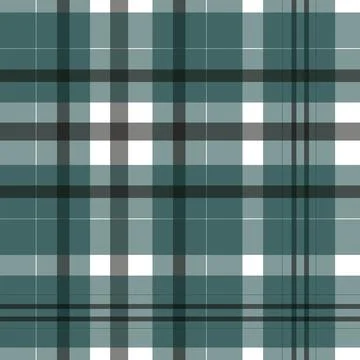 Plaid pattern textile design with green, black and white colors Stock Illustration