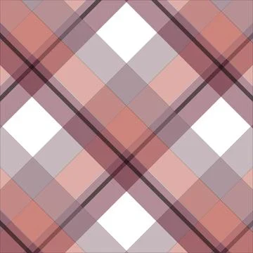 Plaid pattern textile fabric design with pink and white squares Stock Illustration
