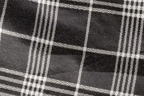 Plaid pattern texture background closeup color black and white Stock Photos