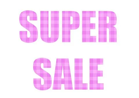 Plaid pattern Violet. Shot through the cut-out silhouette of the word SUPER S Illustrazione stock