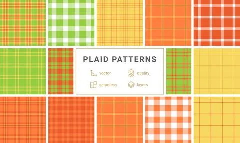 Plaid patterns in soft tones, featuring geometric designs for linen fabric .. Illustrazione stock