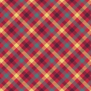 Plaid red color seamless vector pattern Stock Illustration