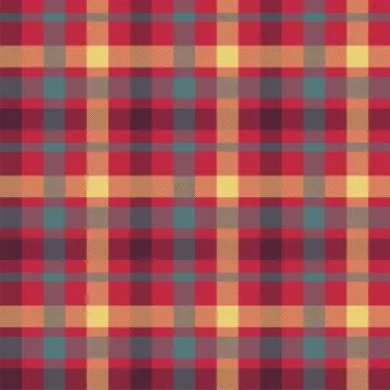 Plaid red color seamless vector pattern Stock Illustration