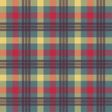 Plaid red color seamless vector pattern Stock Illustration
