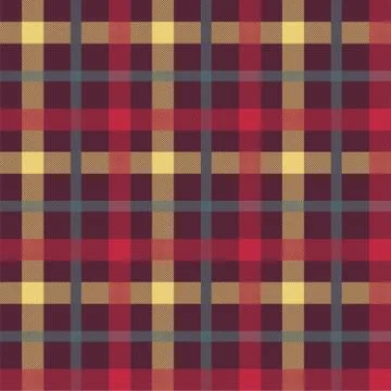 Plaid red color seamless vector pattern Stock Illustration