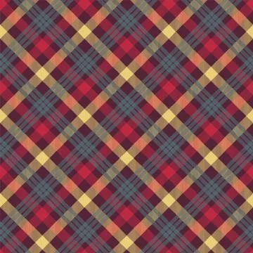 Plaid red color seamless vector pattern Stock Illustration