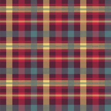 Plaid red color seamless vector pattern Stock Illustration