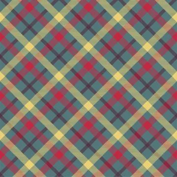 Plaid red color seamless vector pattern Stock Illustration